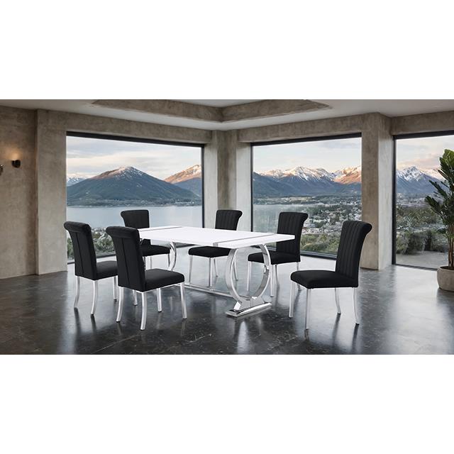  Furniture of America Holbaek FM37008SV-T-5PC-07SB 5 Pc 80" Dining Table Set IMAGE 2