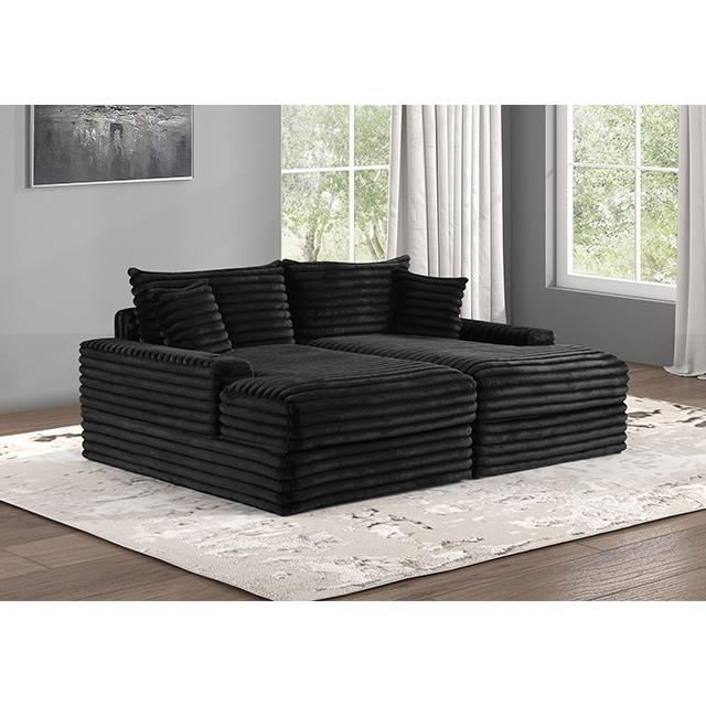  Furniture of America Tavedestrand FM6900BK-PK Double Chaise Sofa IMAGE 1