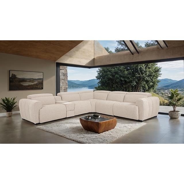  Furniture of America Thaddea CM9935WH-SECT-PM Power Sectional IMAGE 1