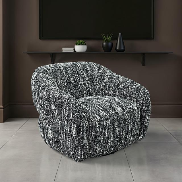  Furniture of America Pyrena FM-AC6013BK-SW Swivel Chair IMAGE 1