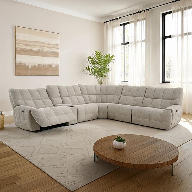  Furniture of America Southwold CM9936BG-SECT-PM Power Sectional IMAGE 1