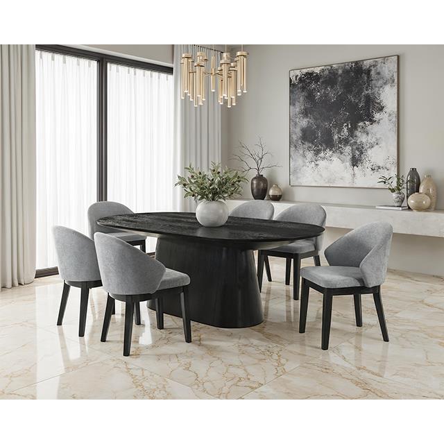  Furniture of America Tottenham FM3222BK-OT-TABLE Oval Dining Table IMAGE 1