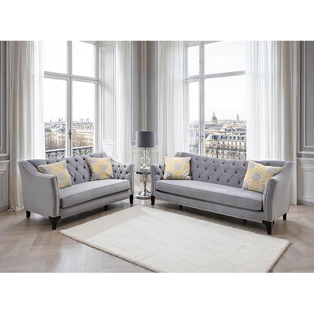  Furniture of America Wilmette SM2296GY-LV Loveseat IMAGE 1