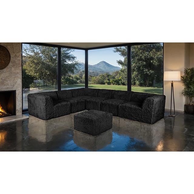  Furniture of America Nappi FM62102BK-SECT-L+OT Large L-Sectional with Ottoman IMAGE 1