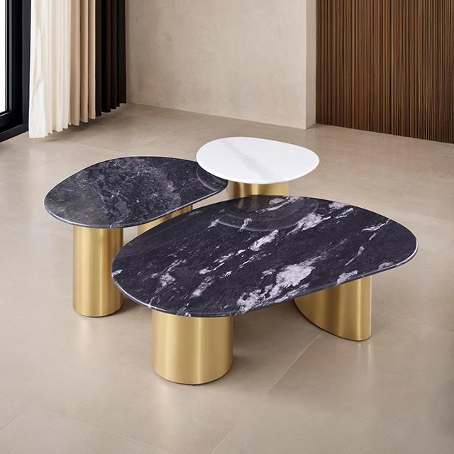  Furniture of America Northwich FM47006GY-CO-TABLE Oval Coffee Table IMAGE 1