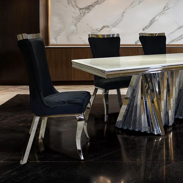  Furniture of America Basilicata FM33001SV-T-7PC-12BK 7 Pc Dining Table Set IMAGE 3