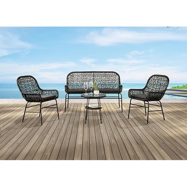  Furniture of America Zalika FM80010BK-T-4PC-BN 4 Pc Conversation Set IMAGE 1