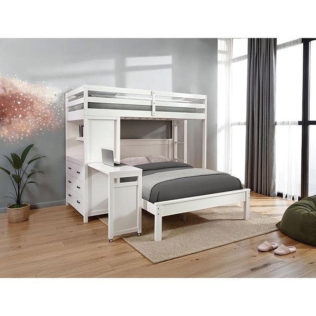  Furniture of America Aludra FM-BK205WH-TF-BED Loft Bed with Full Bed IMAGE 1
