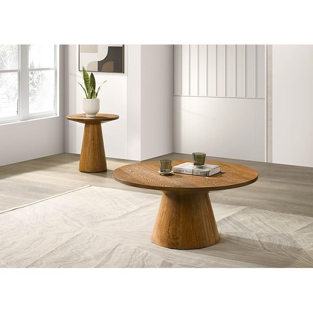  Furniture of America Halewood FM4222WN-36-C-PK 36" Round Cocktail Table IMAGE 2