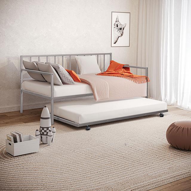  Furniture of America Harmon FM1001SV Metal Daybed IMAGE 1