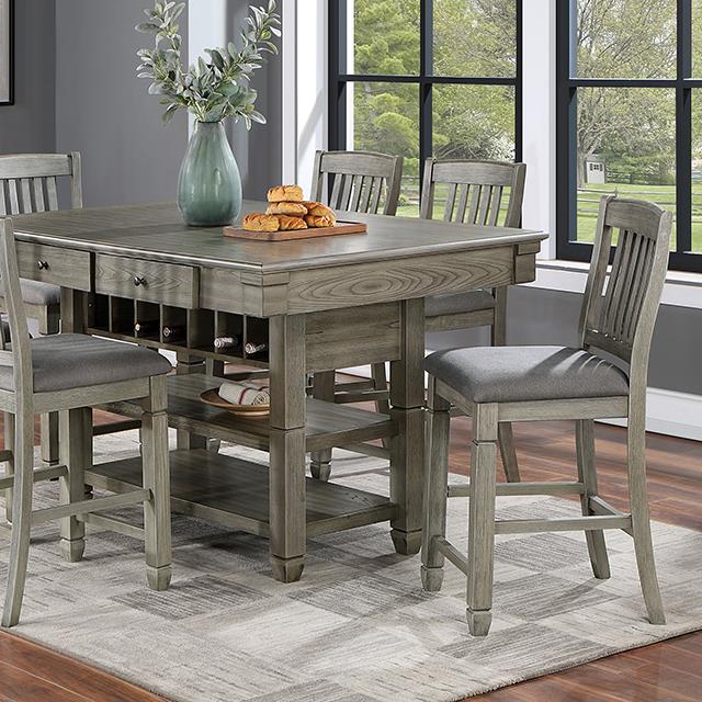 Furniture of America Anaya CM3512GY-PT-7PC 7 Pc Counter Height Table Set IMAGE 6