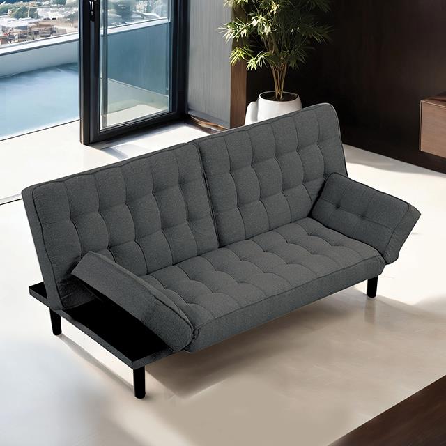  Furniture of America Bellevue FM2801DG Futon Sofa IMAGE 1