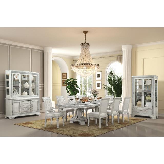  Furniture of America Stella Mia FM31000WH-CR Curio Cabinet IMAGE 1