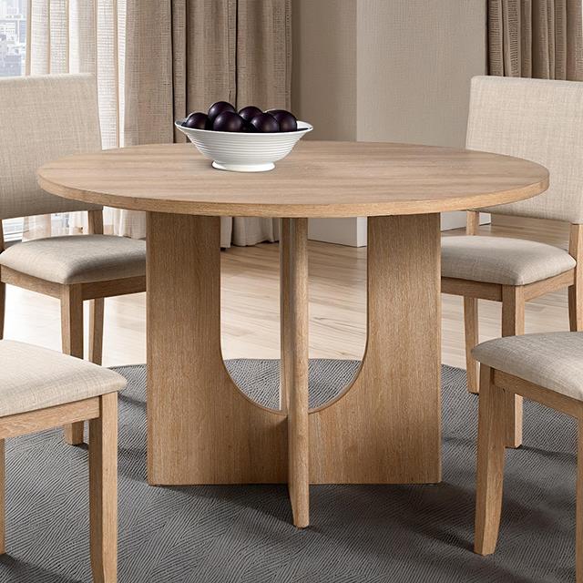  Furniture of America Oberto SL3406NT-RT Round Dining Table IMAGE 1