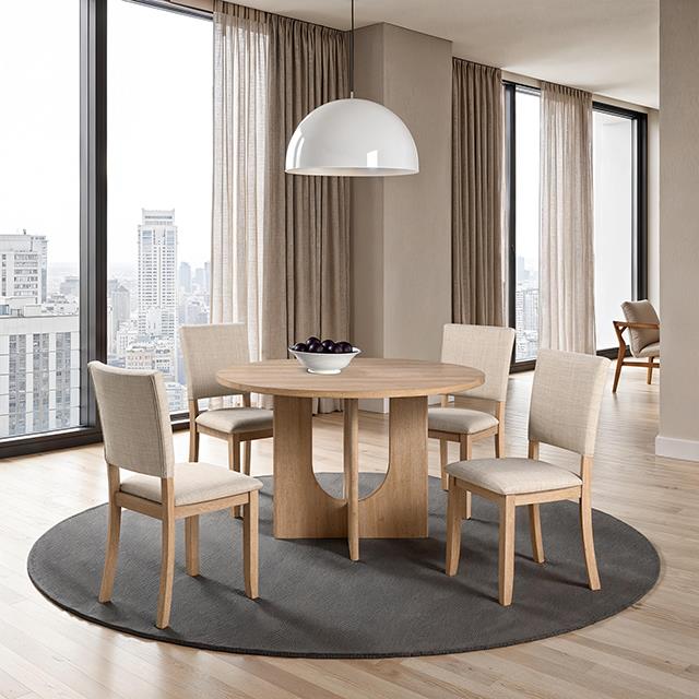  Furniture of America Oberto SL3406NT-RT Round Dining Table IMAGE 2