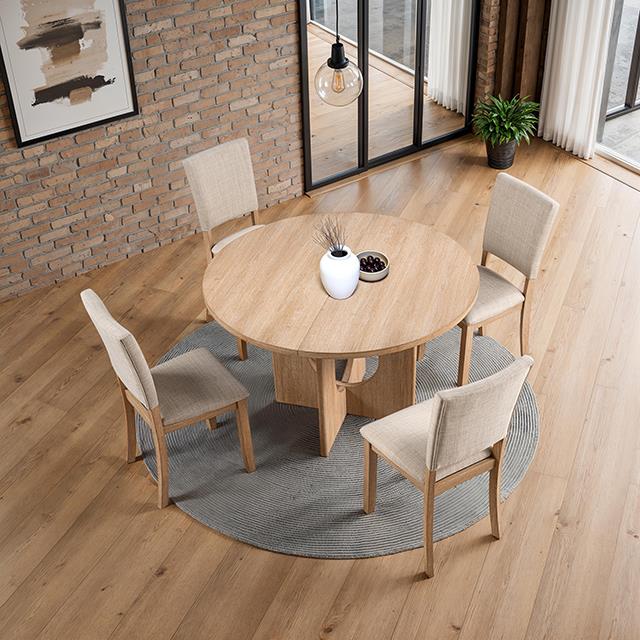  Furniture of America Oberto SL3406NT-RT Round Dining Table IMAGE 3