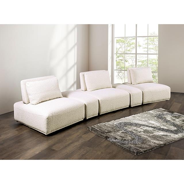  Furniture of America Stavanger FM63001BG-G Curved 3-Seater IMAGE 1
