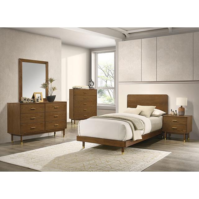  Furniture of America Romford FM72034WN-T-BED Twin Bed IMAGE 1