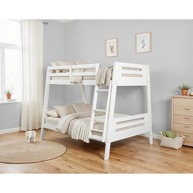  Furniture of America Kallen FM-BK206WH-TF-BED+M6 Twin/Full Bunk Bed & Mattress IMAGE 2