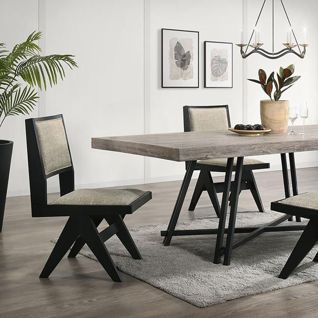  Furniture of America Tottenham FM3222BK-T-7PC 7 Pc Dining Table Set IMAGE 1