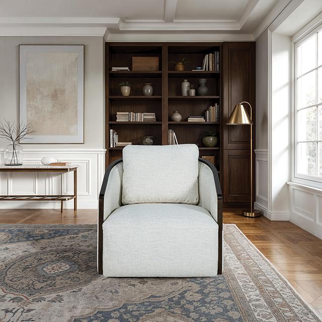  Furniture of America Zebina FM-AC6014WH-SW Swivel Chair IMAGE 1