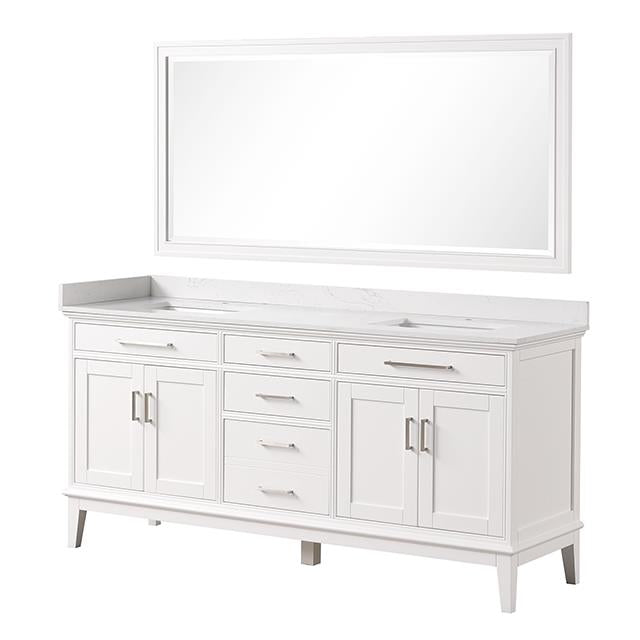  Furniture of America Almeria TM-CT005WH-72+05WH+M Vanity Set with Mirror IMAGE 1