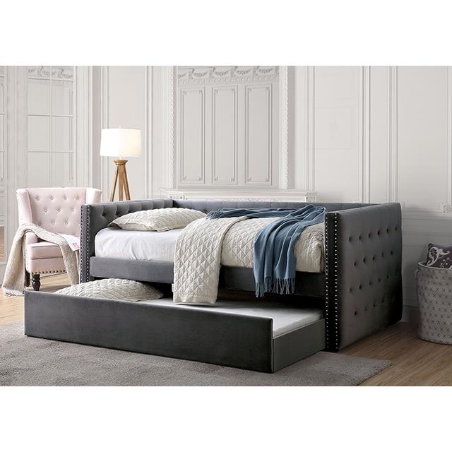  Furniture of America Susanna FM1739GY-BED Daybed with Trundle IMAGE 1