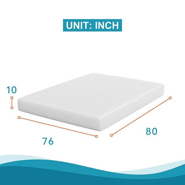  Furniture of America Artemisia DM530-CK-EU 10" California King Memory Foam Mattress IMAGE 3