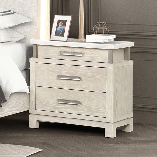  Furniture of America Lafayette FM71501GY-N Nightstand IMAGE 1