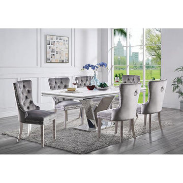  Furniture of America Valdevers CM3294T-SS-TABLE Dining Table IMAGE 1