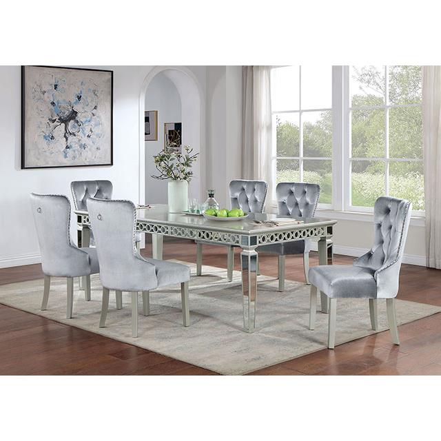  Furniture of America Adalia CM3241SV-T-7PC 7 Pc Dining Table Set IMAGE 1
