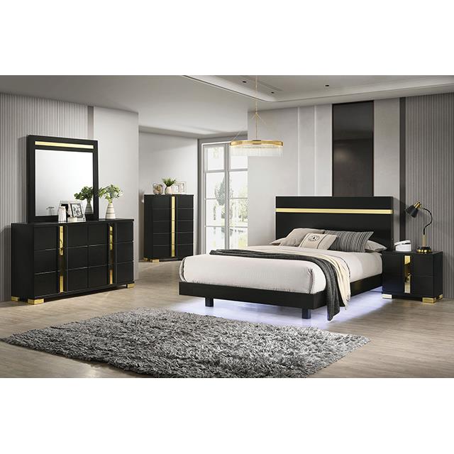  Furniture of America Lillestrom FM7217BK-N Nightstand IMAGE 1