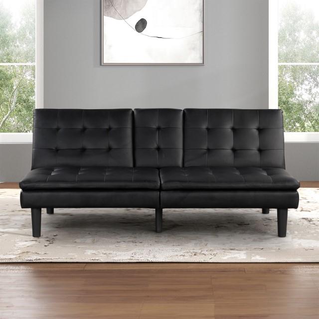  Furniture of America Eidsberg FM2908BK Futon Sofa Bed IMAGE 1