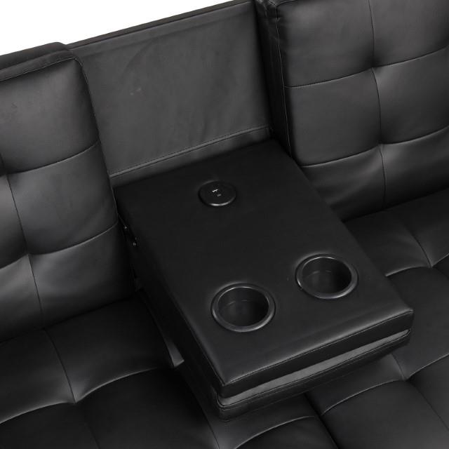  Furniture of America Eidsberg FM2908BK Futon Sofa Bed IMAGE 4
