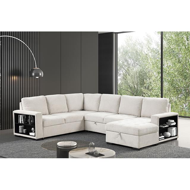  Furniture of America Stockwell FM6966BG-SECT Sleeper Sofa Sectional IMAGE 2