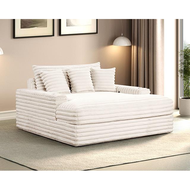  Furniture of America Veyrier FM6901WH-CE 2 Arm Chaise IMAGE 1