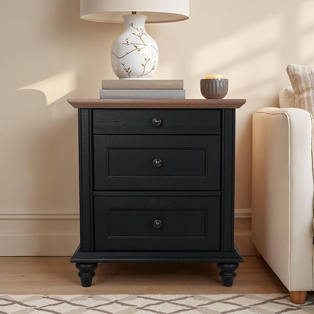  Furniture of America Hyde SL7201BK-N Nightstand IMAGE 2