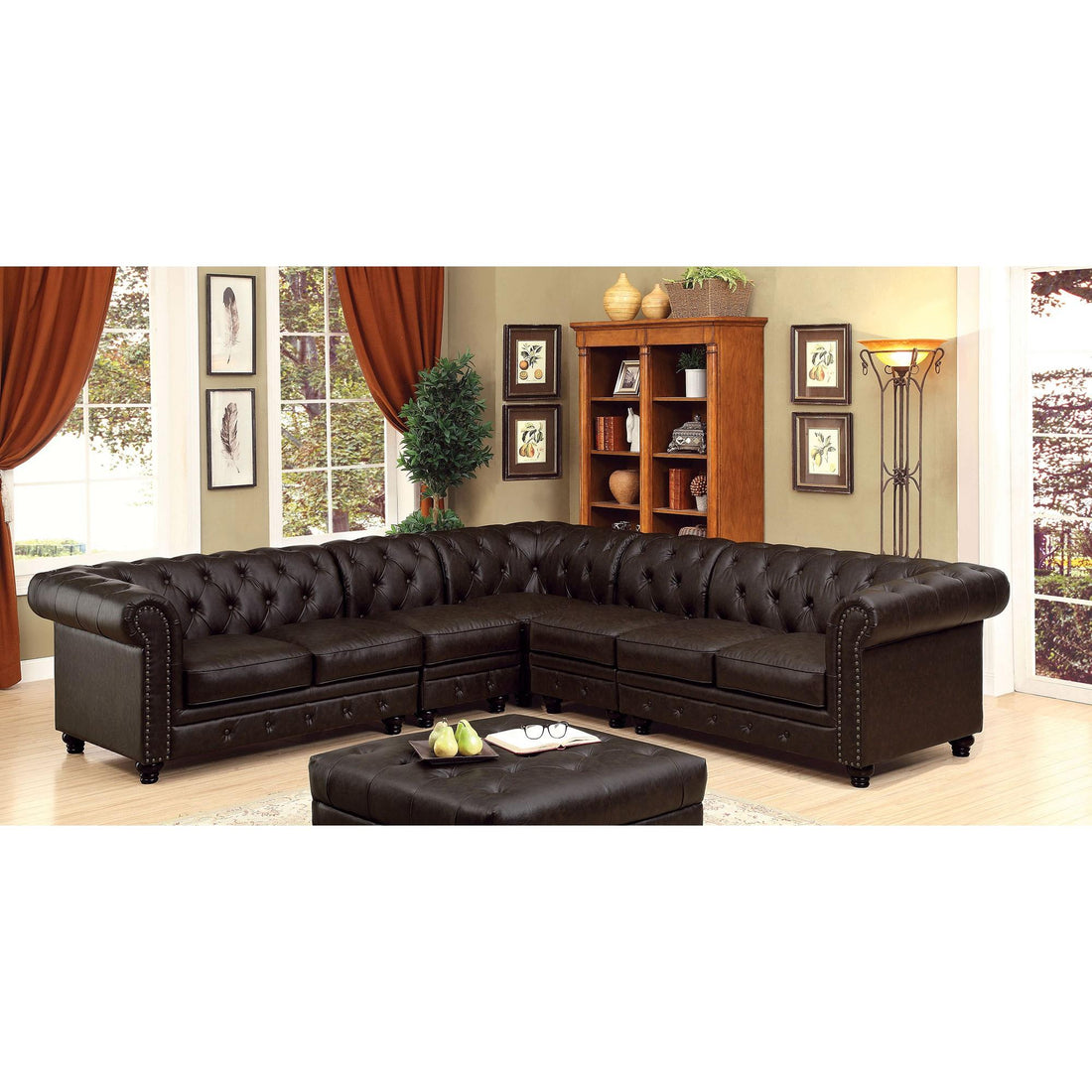  Furniture of America Stanford CM6270BR-CH Armless Chair IMAGE 1