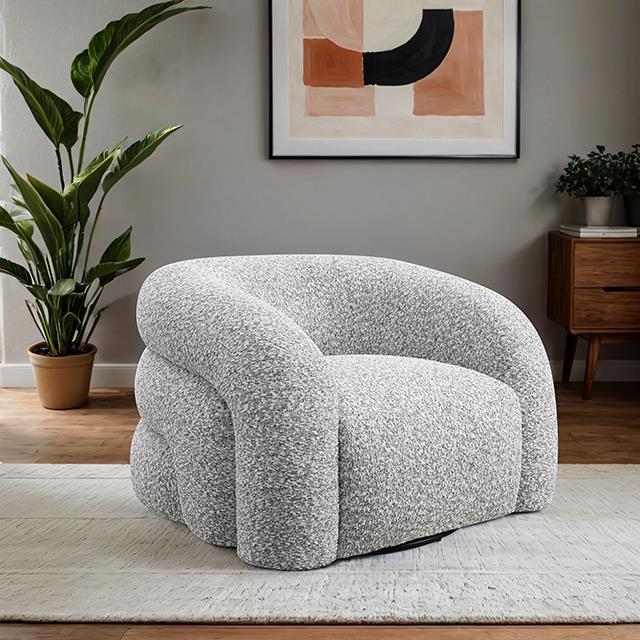  Furniture of America Freja FM-AC6003GY-SW Swivel Chair IMAGE 2