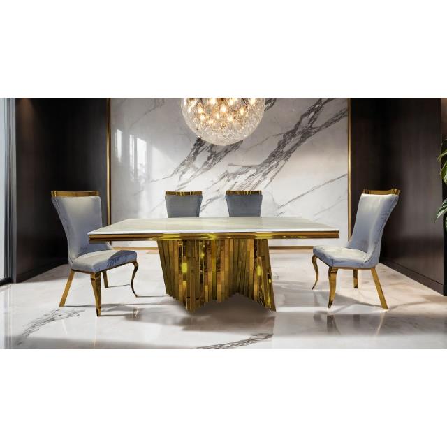  Furniture of America Basilicata FM33001GD-T-TABLE Dining Table IMAGE 3