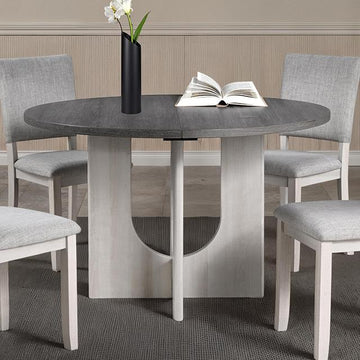  Furniture of America Oberto SL3406GY-RT Round Dining Table IMAGE 1