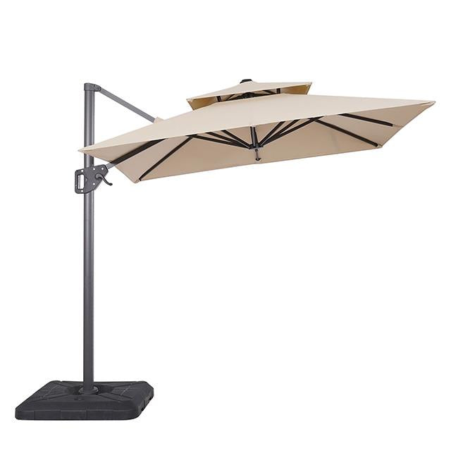  Furniture of America Fida LA-A029BG+BASE 8" Square Umbrella with Double Top & 37" Large Base IMAGE 1