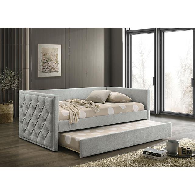  Furniture of America Renzi FM1202GY-BED Twin Daybed with Trundle IMAGE 1