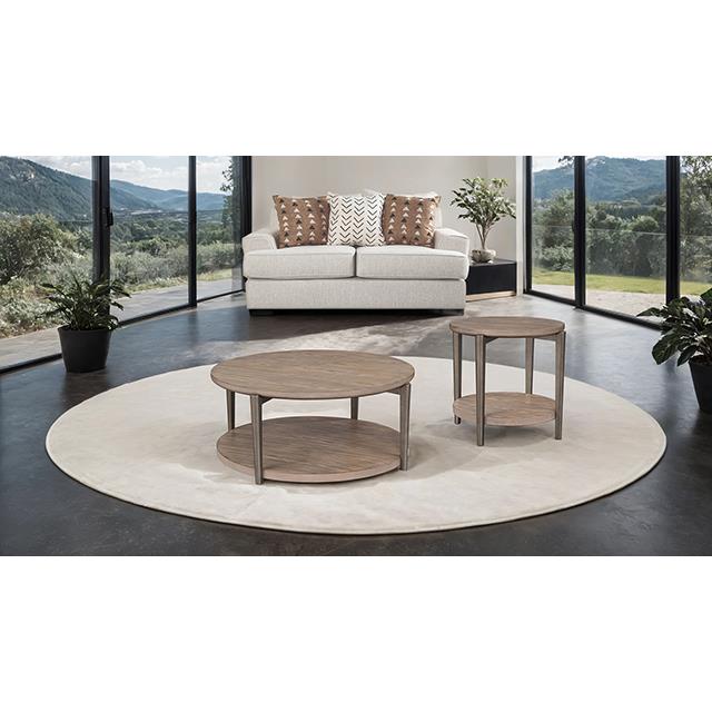  Furniture of America Roros FM44008NT-ER Round End Table IMAGE 2