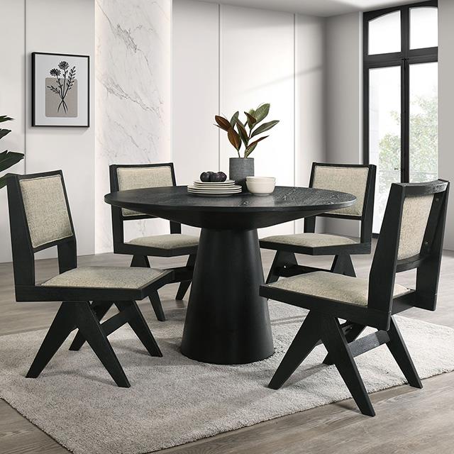  Furniture of America Tottenham FM3222BK-RT-48-5PC 5 Pc Dining Table Set IMAGE 3