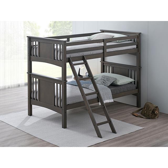  Furniture of America Spring Creek FM-BK602TT-GY-BED Twin/Twin Bunk Bed IMAGE 1