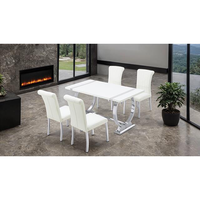  Furniture of America Holstebro FM37007SV-T-5PC-07SW 5 Pc 60" Dining Table Set IMAGE 2