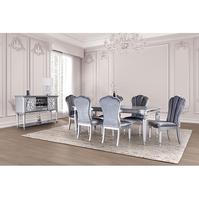 Furniture of America Melodi Parc FM3416SV-T-7PC 7 Pc Dining Table Set IMAGE 1