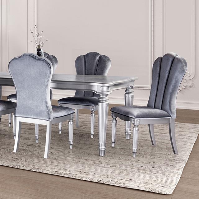  Furniture of America Melodi Parc FM3416SV-T-7PC 7 Pc Dining Table Set IMAGE 7