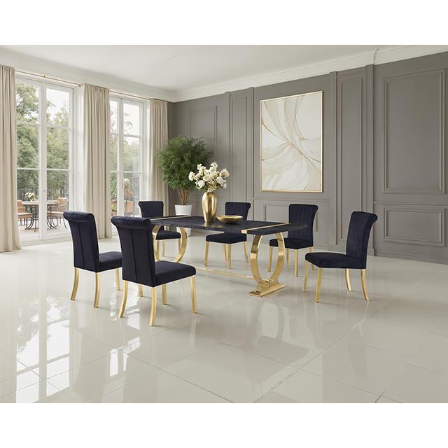  Furniture of America Horley FM37010GD-T-80 80" Dining Table IMAGE 2